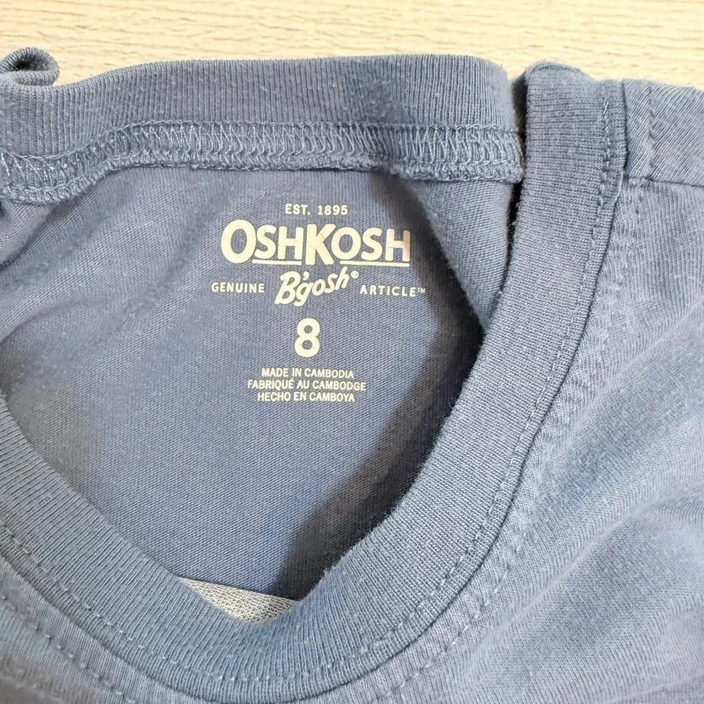 OshKosh B'Gosh kids reversible sequin pizza‎ shark shirt size 8